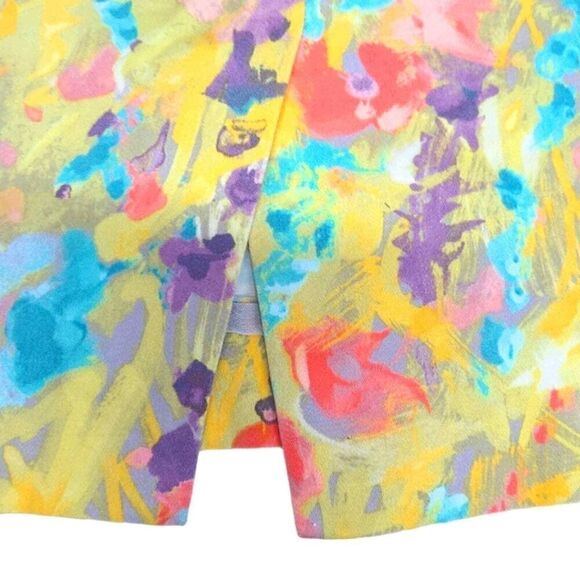 J. Crew Skirt Women's Size 4 The Yellow Pencil Multicolor Zip Closure - Picture 3 of 5